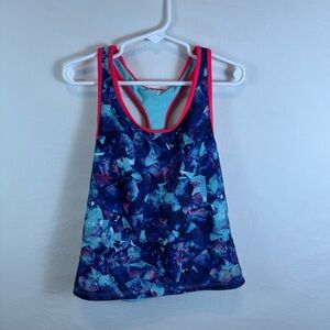 Under Armour Blue and Red Patterned Tank Top No Size